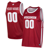 Wisconsin Badgers Under Armour Custom Alternate Basketball Jersey - Red