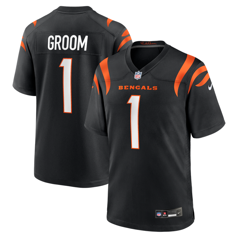 Cincinnati Bengals Number 1 Groom Nike Black Game Jersey