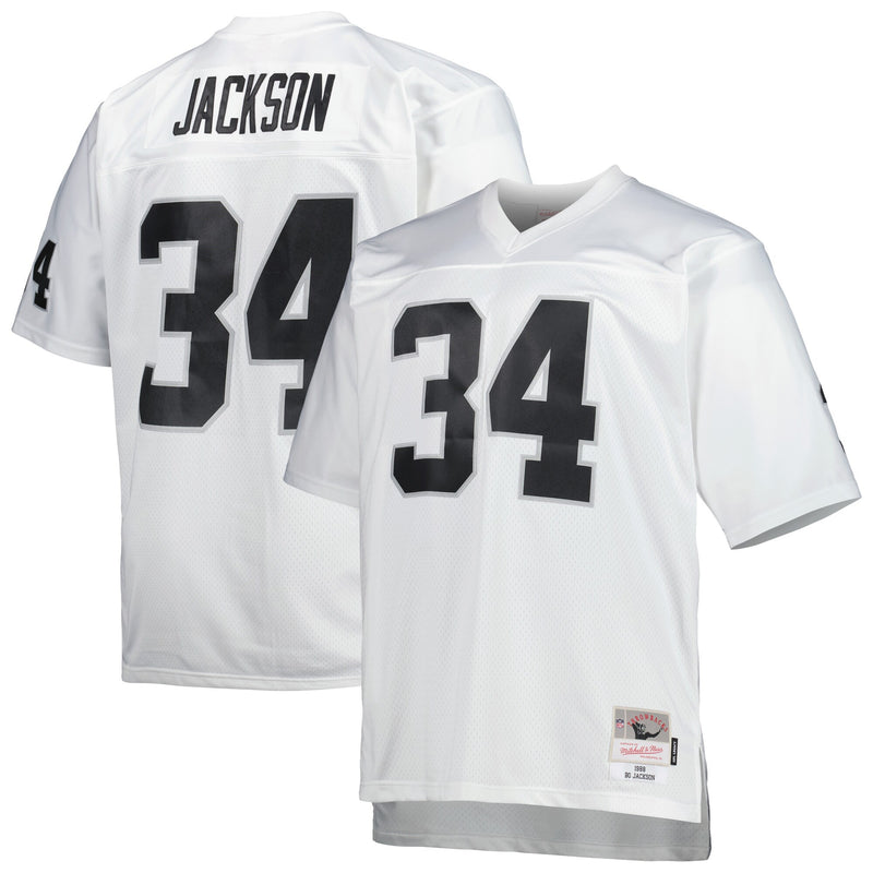 Las Vegas Raiders Bo Jackson Mitchell & Ness White Big & Tall 1988 Retired Player Replica Jersey