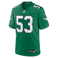 Philadelphia Eagles Zack Baun Nike Kelly Green Alternate Game Jersey
