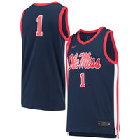 Nike #1 Navy Ole Miss Rebels Replica Basketball Jersey