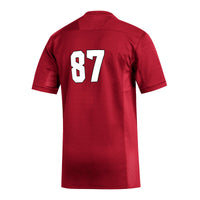 #87 NC State Wolfpack adidas Replica Football Jersey - Red