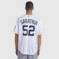 New York Yankees CC Sabathia Nike White 2025 Baseball Hall of Fame Name & Number Retired Replica Jersey