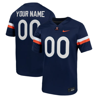 Virginia Cavaliers Nike Custom Football Game Jersey - Navy