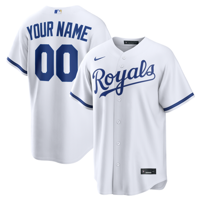 Kansas City Royals Nike White Home Replica Custom Jersey
