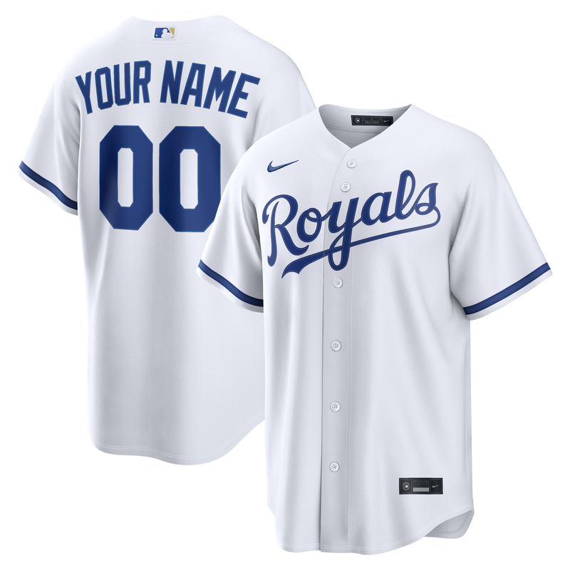 Kansas City Royals Nike White Home Replica Custom Jersey