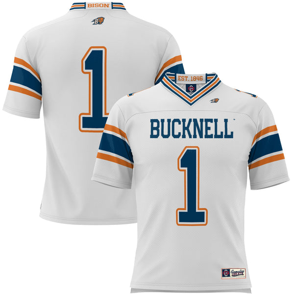 #1 Bucknell Bison GameDay Greats Endzone Football Jersey - White