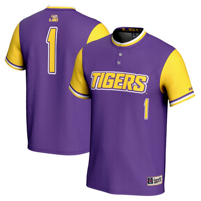 #1 LSU Tigers GameDay Greats Lightweight Softball Jersey - Purple