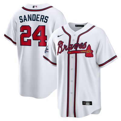 Atlanta Braves Deion Sanders Nike White Home Retired Player Replica Jersey