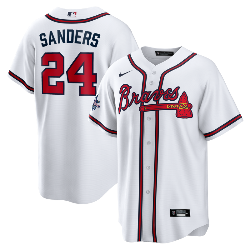 Atlanta Braves Deion Sanders Nike White Home Retired Player Replica Jersey