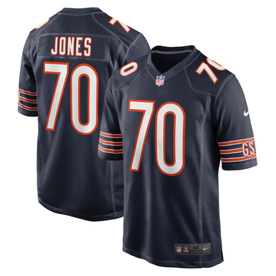 Chicago Bears Braxton Jones Nike Navy Game Player Jersey