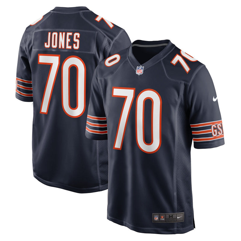 Chicago Bears Braxton Jones Nike Navy Game Player Jersey