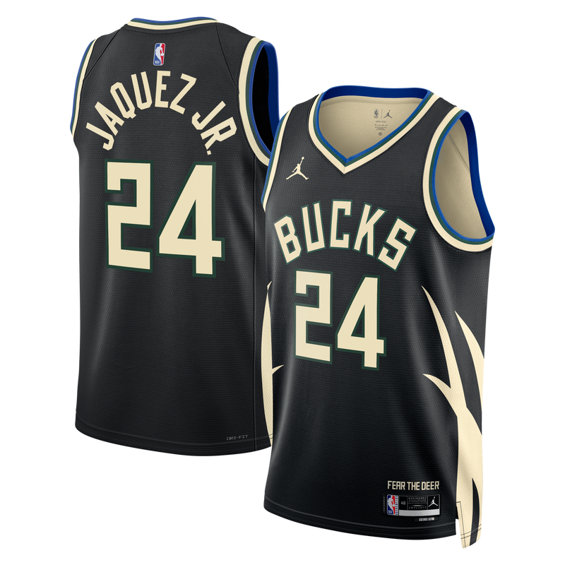 Milwaukee Bucks Jordan Brand Statement Edition Swingman Jersey - Hunter Green - Jaime Jaquez Jr. -