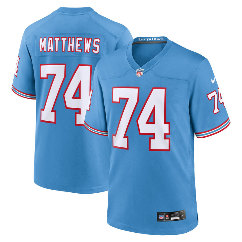 Tennessee Titans Bruce Matthews Nike Light Blue Retired Player Alternate Game Jersey