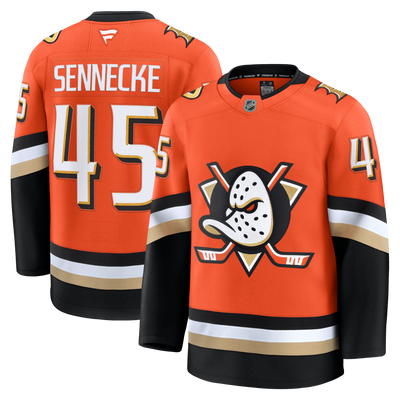Anaheim Ducks Beckett Sennecke Fanatics Orange Home Premium Jersey