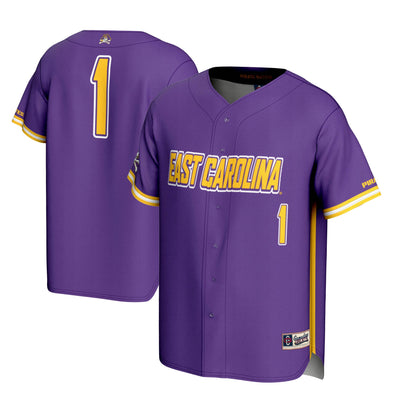 #1 ECU Pirates GameDay Greats Lightweight Baseball Jersey - Purple