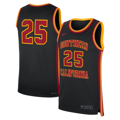Nike #25 Black USC Trojans Alternate Replica Basketball Jersey