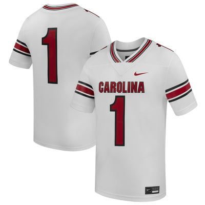 #1 South Carolina Gamecocks Nike Road Replica Football Jersey - White