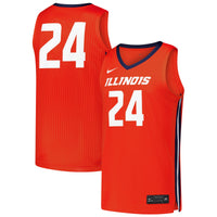 #24 Illinois Fighting Illini Nike Replica Basketball Jersey - Orange