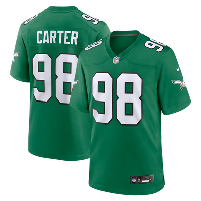 Philadelphia Eagles Jalen Carter Nike Kelly Green Alternate Game Jersey