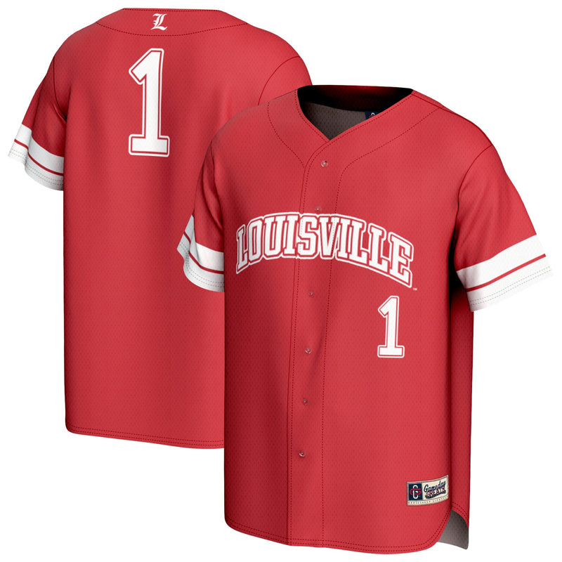 #1 Louisville Cardinals GameDay Greats Lightweight Collegiate Baseball Fashion Jersey - Red