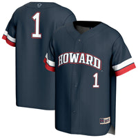 #1 Howard Bison GameDay Greats Collegiate Baseball Fashion Jersey - Navy