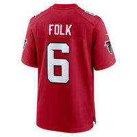Atlanta Falcons Nick Folk Nike Red Team Game Jersey
