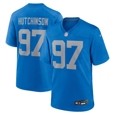 Detroit Lions Aidan Hutchinson Nike Blue Alternate Game Jersey