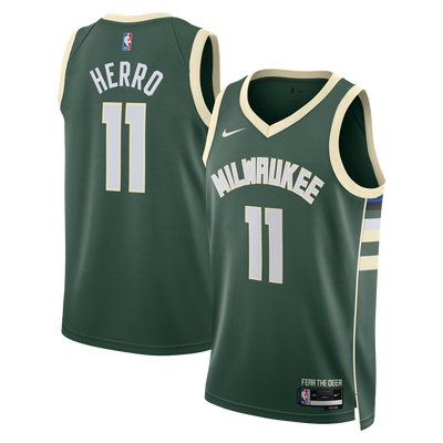 Milwaukee Bucks Nike Icon Edition Swingman Jersey - Hunter Green - Tyler Herro -