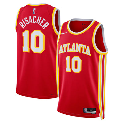 Atlanta Hawks Nike Icon Swingman Jersey - Red - Zaccharie Risacher