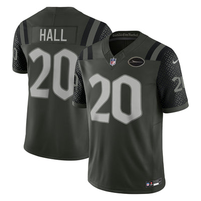New York Jets Breece Hall Nike Gotham Green 2025 Rivalries Collection Stitched Limited Jersey