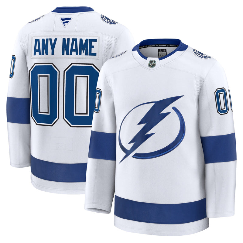 Tampa Bay Lightning Fanatics White Away Premium Custom Jersey