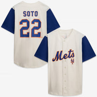 New York Mets Profile Cream/Royal Big & Tall Two-Color Fashion Jersey