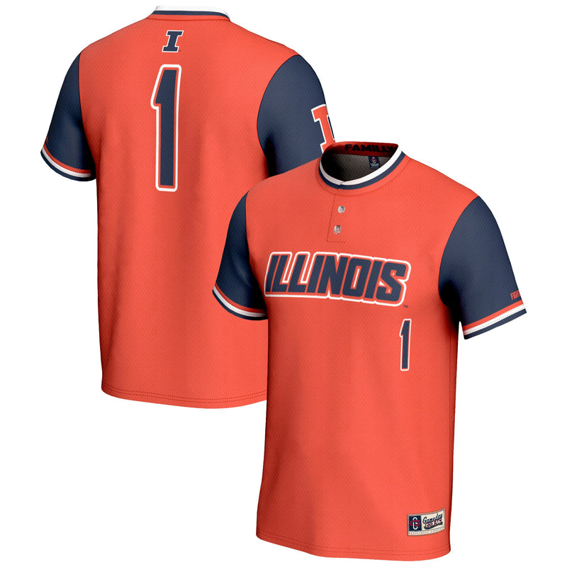 #1 Illinois Fighting Illini GameDay Greats Lightweight Softball Jersey - Orange