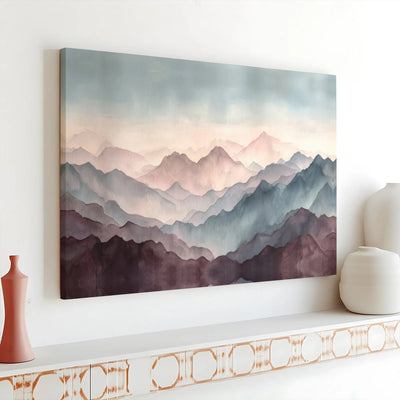 Watercolor Mountain Printable Wall Art | Digital Download | Horizontal Printable Home Decor