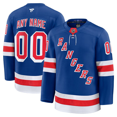 New York Rangers Fanatics Royal Home Premium Custom Jersey