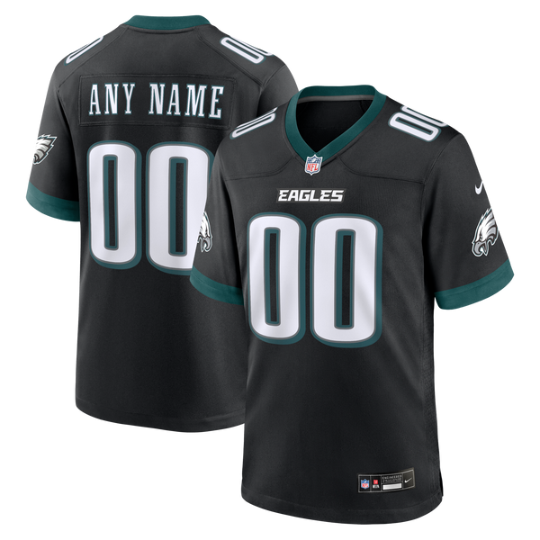 Philadelphia Eagles Nike Black Alternate Custom Game Jersey