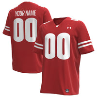 Wisconsin Badgers Under Armour Custom Replica Football Jersey - Red