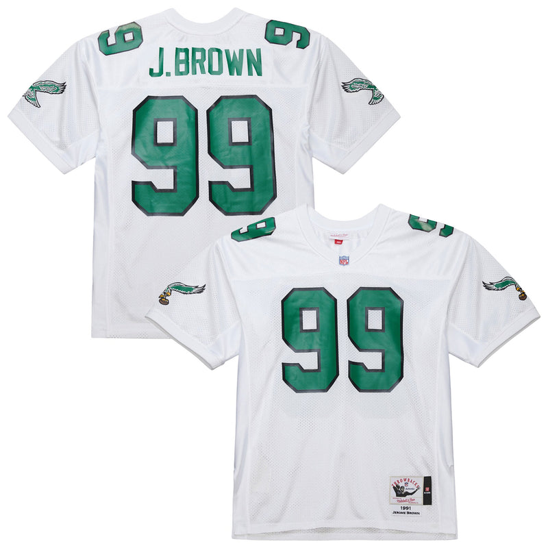 Philadelphia Eagles Jerome Brown Mitchell & Ness White 1991 Authentic Throwback Retired Player Jersey