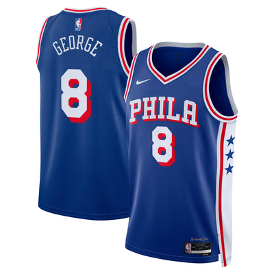 Philadelphia 76ers Nike Icon Edition Swingman Jersey - Royal - Paul George -