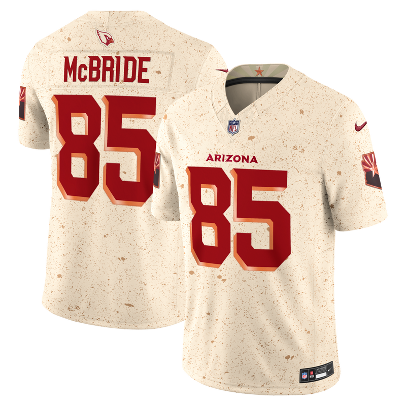 Arizona Cardinals Trey McBride Nike Natural 2025 Rivalries Collection Stitched Limited Jersey