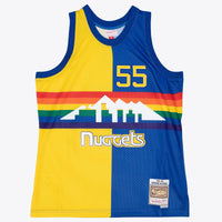 Denver Nuggets Mitchell & Ness Dikembe Mutombo 1991 Split Swingman Jersey - Blue/Yellow