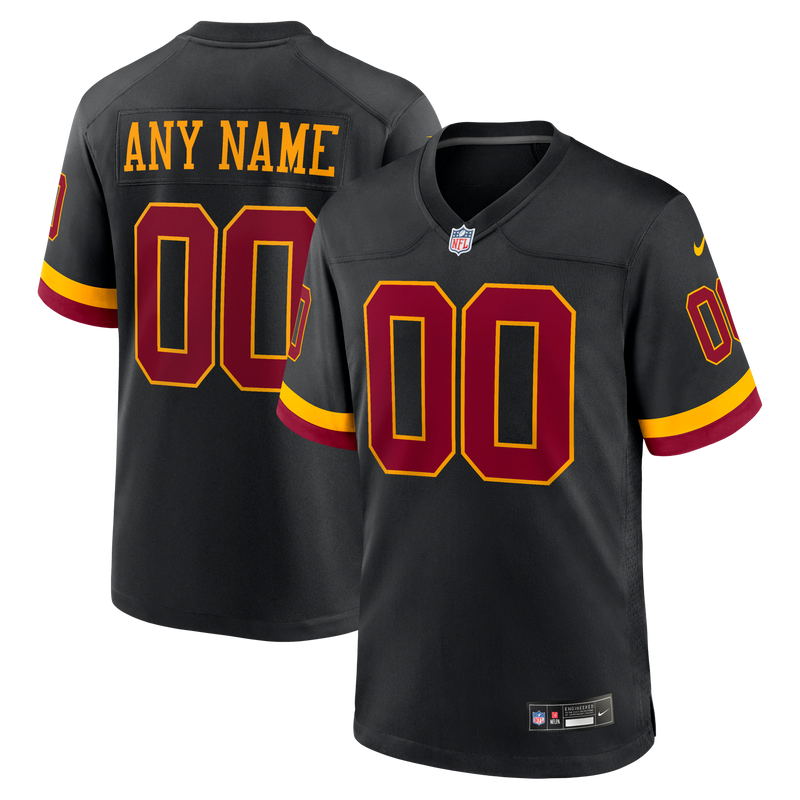 Washington Commanders Nike Black Hail Raiser Alternate Custom Game Jersey