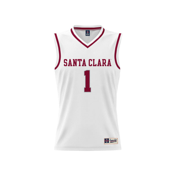 #1 Santa Clara Broncos GameDay Greats Lightweight Collegiate Basketball Fashion Jersey - White