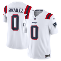 New England Patriots Christian Gonzalez Nike White Vapor F.U.S.E. Stitched Limited Jersey