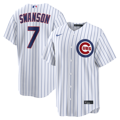 Chicago Cubs Dansby Swanson Nike White Home Replica Jersey