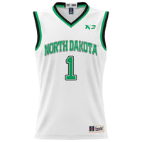 #1 North Dakota GameDay Greats Lightweight Basketball Fashion Jersey - White