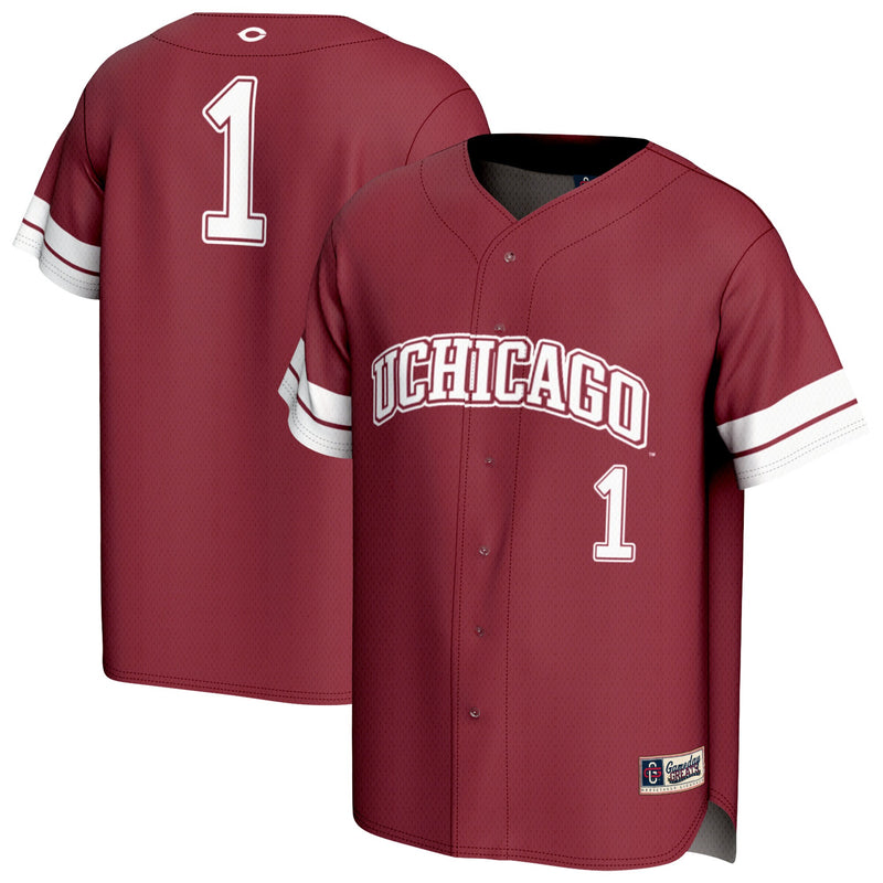 #1 UChicago Maroons GameDay Greats Lightweight Collegiate Baseball Fashion Jersey - Maroon