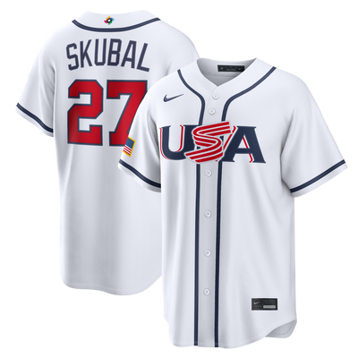USA Baseball Tarik Skubal Nike White 2026 World Baseball Classic Home Stadium Jersey