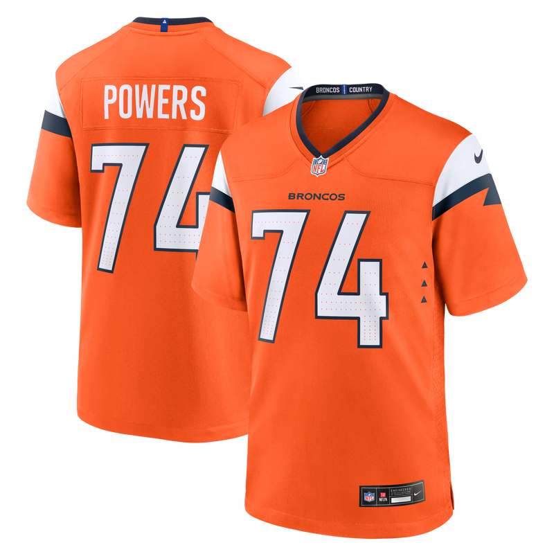 Denver Broncos Ben Powers Nike Orange Team Game Jersey